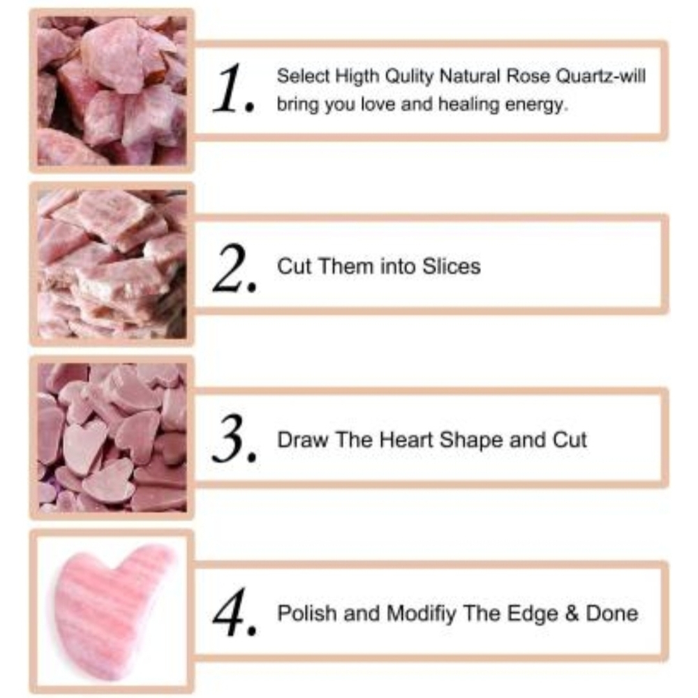 NWT Gua Sha Pink Quartz Facial Tool Massage - Picture 3 of 11